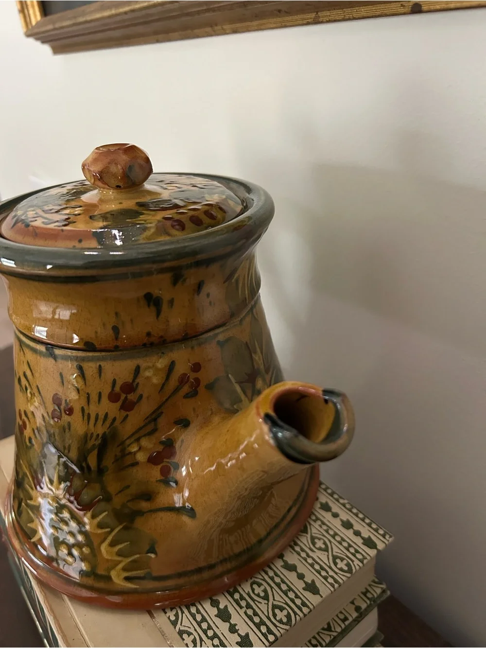 French FF Griffi Corsica Terraghja Hand-Painted Teapot